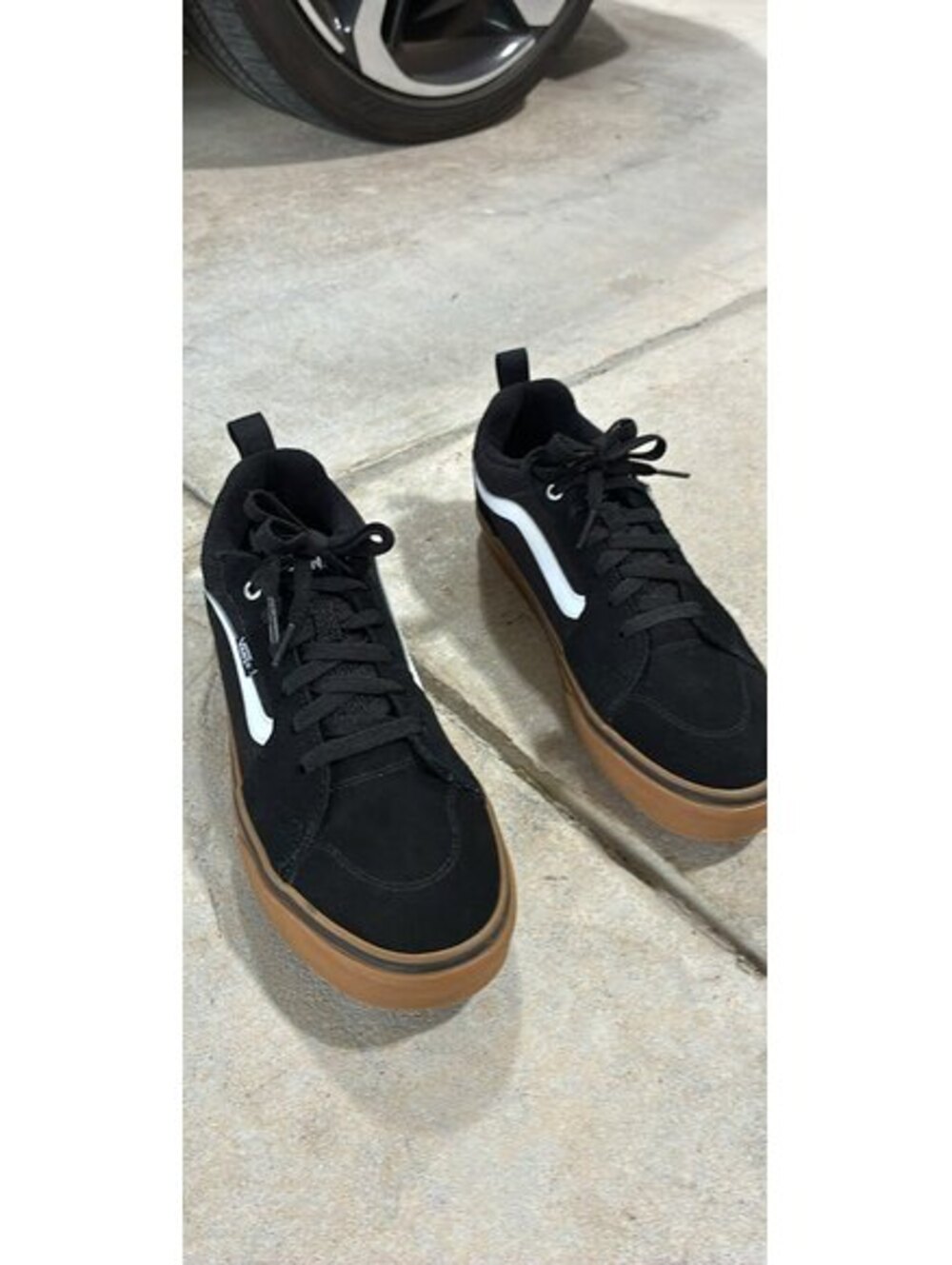 Vans Men's Black Suede Sneakers with Gum Sole